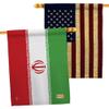 Americana Home & Garden Iran House American Flags Pack Stand with Iranian Life Freedom Humen Women Right Support Gifts for Her Home Room Patriotic Decorations Outdoor Banner Tapestry, Made in USA view 1