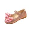 12 Month Old Shoes Girl Children Shoes Princess Bowknot Leather Girl Dance Fashion Nubuck Single Baby Shoes Glittery Shoes Toddler Girls Pink view 1
