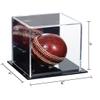 Better Display Cases Acrylic Cricket Ball Display Case with Mirror and Black Base 4" x 4" x 4" (B23/A057) view 2