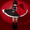 Emily the Strange Women's Cat Print Cloak Plush Hem Halloween Costume with Tail (Small) view 3