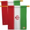 Americana Home & Garden Iran House Flag 2pcs Pack Stand with Iranian Life Freedom Humen Women Right Support Gifts for Her Yard Outdoor Home Room Decor Wall Art Tapestry Banner, Made in USA view 1