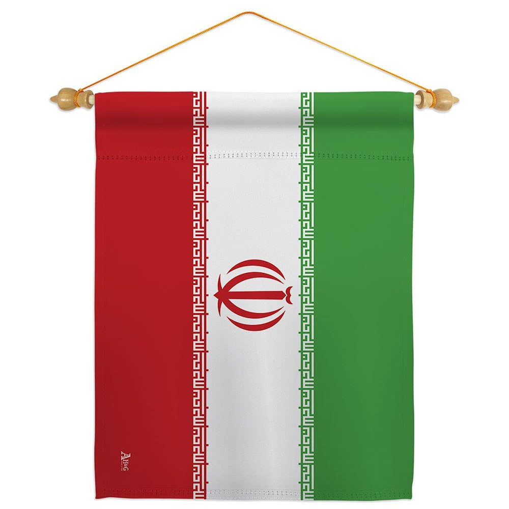 Americana Home & Garden Iran Garden Flag Pole Wood Dowel Stand with Iranian Life Freedom Humen Women Right Support Gifts for Her Wall Room Decorations Home Banner Tapestry Hanger Indoor, Made in USA