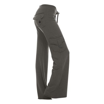 Women's Soft Cargo Pants Lightweight Outdoor High Waist Cargo Yoga Pants Wide Leg Casual Relaxed Fit Cargo Leggings Z01_Dark Gray Small