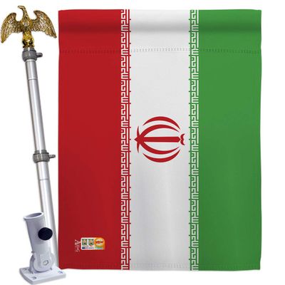 Americana Home & Garden Iran Mount with Eagle Stand with Iranian Life Freedom Humen Women Right Support Gifts for Her Flag Poles for Outside House Home Yard Decorations Outdoor, Made in USA