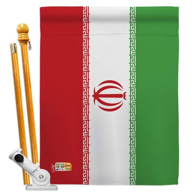 Americana Home & Garden Iran Wooden Stand with Iranian Life Freedom Humen Women Right Support Gifts for Her Flag Poles for Outside House Yard Home Art Banner Tapestry Outdoor Decor, Made in USA