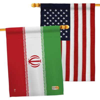Iran House Flag - Pack Regional Nationality Nation International World Country Particular Area USA Embroidery - Decoration Banner Small Garden Yard Gift Double-Sided Made in 28 X 40
