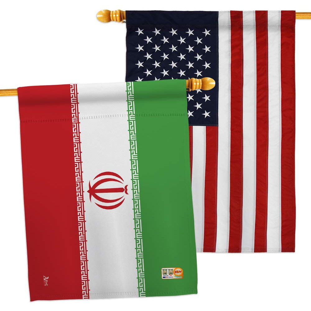 Iran House Flag - Pack Regional Nationality Nation International World Country Particular Area USA Embroidery - Decoration Banner Small Garden Yard Gift Double-Sided Made in 28 X 40