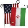 Americana Home & Garden Iran Garden American Flags Pack Stand with Iranian Life Freedom Humen Women Right Support Gifts for Her Yard Patriotic Outdoor Home Decor Small Banner, Made in USA view 1