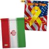 Americana Home & Garden Iran House Flag Troops Pack Stand with Iranian Life Freedom Humen Women Right Support Gifts for Her Yard Patriotic Outdoor Home Decor Banner Indoor Tapestry, Made in USA view 1