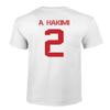 FLAURA Morocco Soccer #2 Hakimi World Football Fans Adult Men's Unisex T-Shirt (White, 5X-Large) view 3