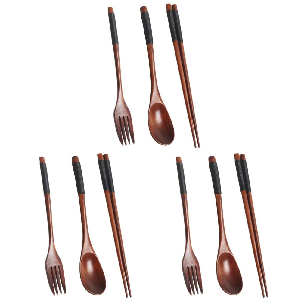 3sets Travel Cutlery Serving Spoons Eco-friendly Camping Food Utensils Compact for Hiking Outdoor Activities