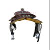 Daarkgreen Leather Western Barrel Racing Horse Saddle Teal and Tack Set Headstall Breast Collar and Reins Size 12-18 Inches (18") view 4