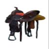 Daarkgreen Leather Western Barrel Racing Horse Saddle Red and Tack Set Headstall Breast Collar and Reins Size 12-18 Inches (18") view 3