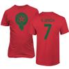Morocco Soccer #7 Ziyech World Football Fans Adult Men's Unisex T-Shirt (Red, 3X-Large) view 1