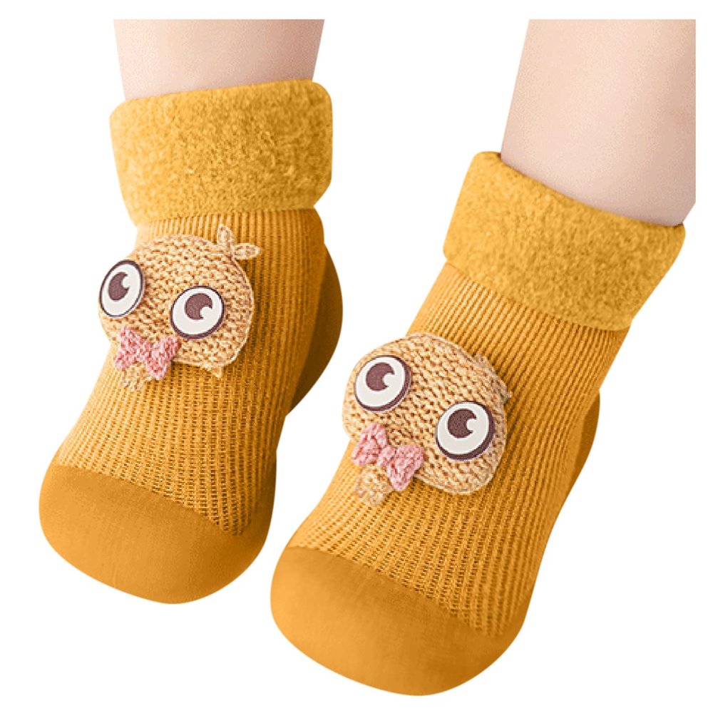 Baby Boy Toddler Shoes Sole Socks Solid Girls Baby Kids Rubber Boys Warm Soft Knit Stocking Toddler Shoe 9 Boy Yellow