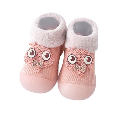 Baby Boy Toddler Shoes Sole Socks Solid Girls Baby Kids Rubber Boys Warm Soft Knit Stocking Toddler Shoe 9 Boy Pink