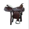 Daarkgreen Leather Western Barrel Racing Horse Saddle White and Tack Set Headstall Breast Collar and Reins Size 12-18 Inches (14") view 1