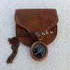 Brass Compass with Leather Case and Chain Locket Compass Navigation Compass Best Distributing Gift Graduation Gift Groomsmen Gift view 1