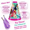 JA-RU Disney Princess Cheer Set - Cheerleading Pom Poms with Handle & Megaphone (1 Pack) Purple Pom Poms for Kids, Fun Accessories for Dance & Gymnastics, for Girls. B-7824-1 view 2