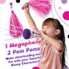 JA-RU Disney Princess Cheer Set - Cheerleading Pom Poms with Handle & Megaphone (1 Pack) Purple Pom Poms for Kids, Fun Accessories for Dance & Gymnastics, for Girls. B-7824-1 view 3