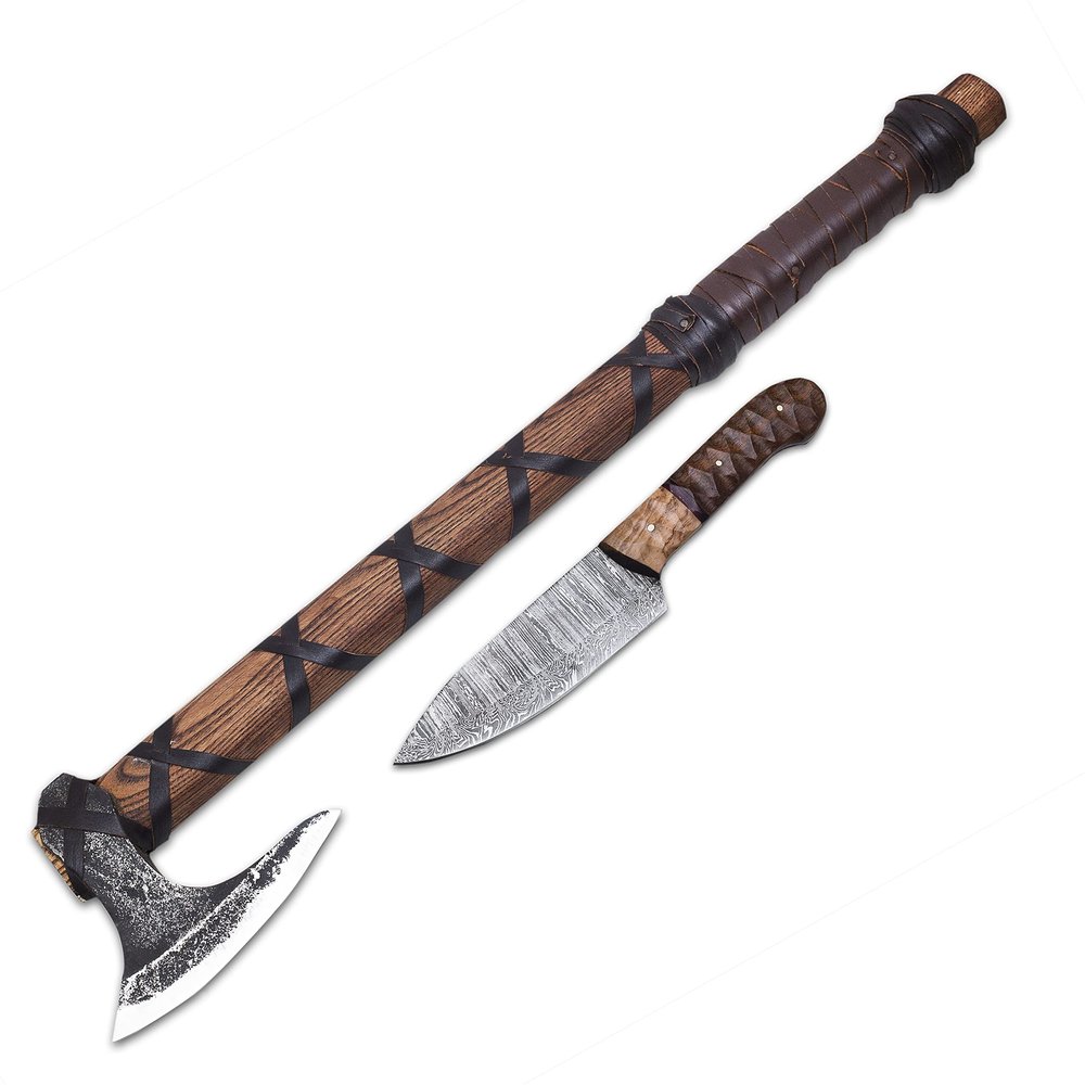 HT- Viking Axe of Ragnar Lothbrok - Battle Ready Battle Axe (AK1101X)-Viking Bearded Axe with Gift Pack, Camping Axe, Gift for Husband Birthday