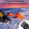Tent Stakes, 12Pcs 10in Heavy Duty Forged Steel Tent Stakes +Storage Pouch, Used on Rocks, Snowfield, Dessert, Stormy Weather (12Pcs 10in Stakes) view 2