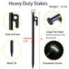Tent Stakes, 12Pcs 10in Heavy Duty Forged Steel Tent Stakes +Storage Pouch, Used on Rocks, Snowfield, Dessert, Stormy Weather (12Pcs 10in Stakes) view 4