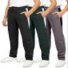 Real Essentials 3 Pack: Boys' Tricot Open Bottom Sweatpants - Athletic Running Pants with Pockets for Kids Teens Youth- Set 11,M (10-12)