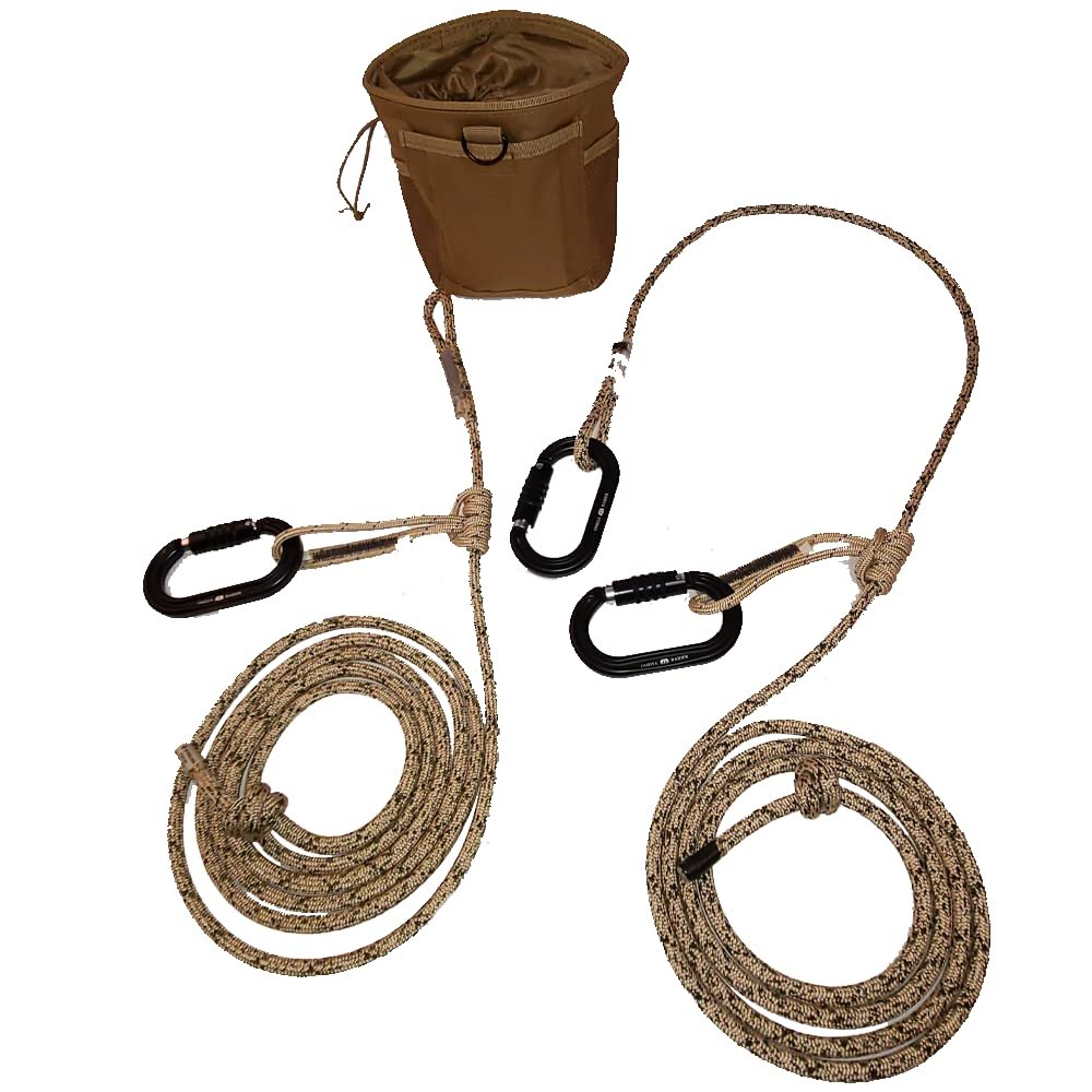 Rock-N-Rescue 8MM Resc Tech Saddle Hunting Combo | Lightweight & Durable Climbing Rope Combo for Hunters, Rescuers, Arborists | Compact 6.5 x 8 x 2.25 Inch Size - Made in USA