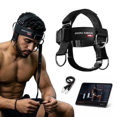 Iron Neck Alpha Plus Neck Trainer - Workout Equipment, Black