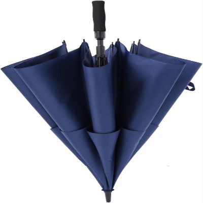 JHKED Golf Umbrella Extra Large Oversize Double Canopy Vented Windproof Waterproof Umbrella, Automatic Open Golf Umbr