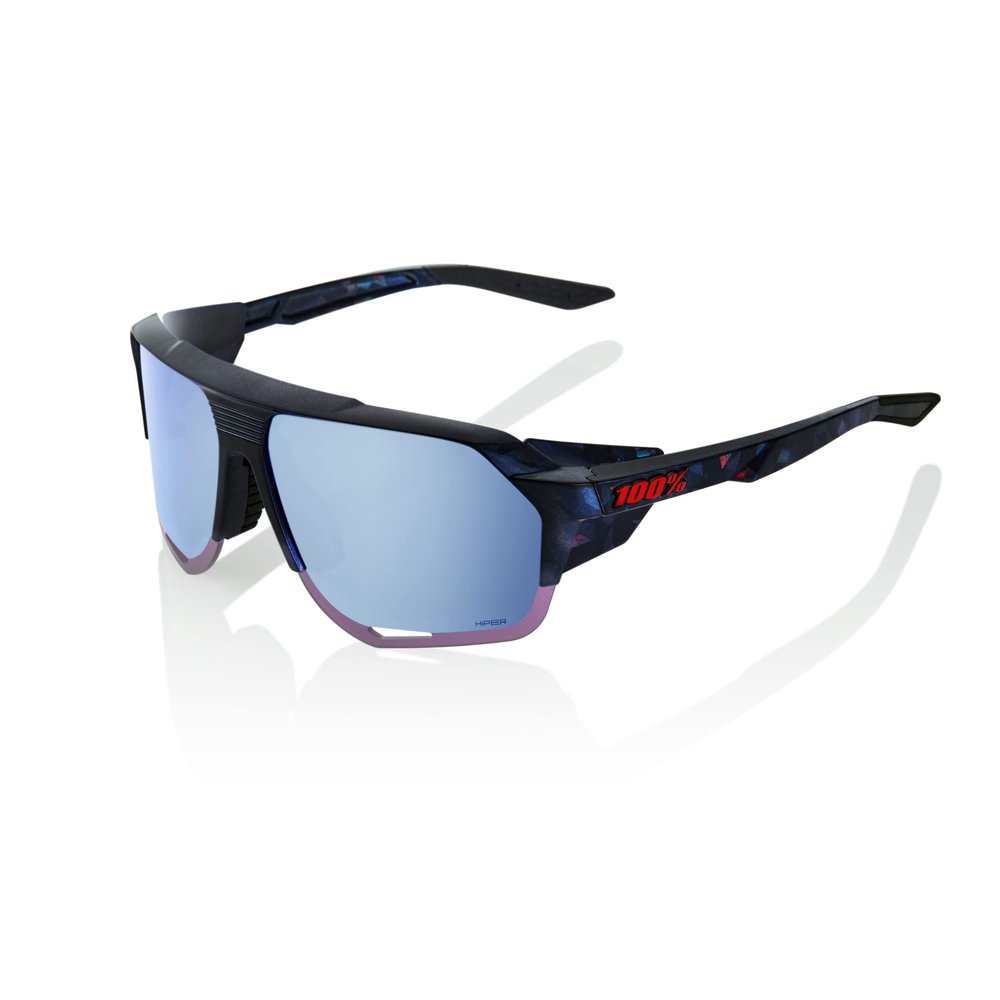 100% Norvik Winter Sport Performance Sunglasses (Black Holographic - HiPER Blue Multilayer Mirror Lens)