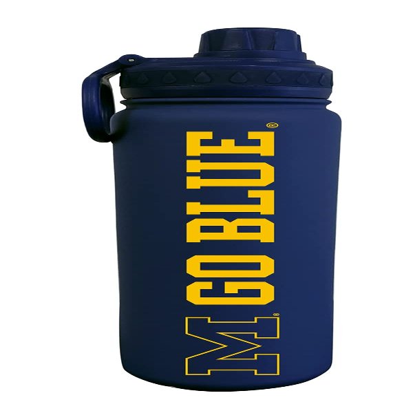 The Fanatic Group University of Michigan Wolverines Dual Walled Stainless Steel Sports Bottle, Design 1 - Navy