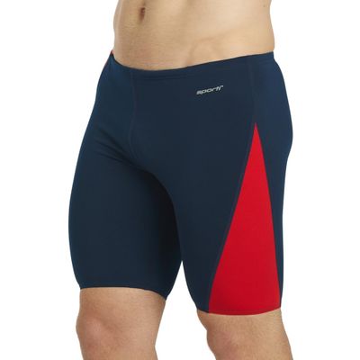 Sporti Men's Athletic HydroLast Tech Jammer Swimsuit - Navy/Red - 40