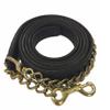 Tack Shack of Ocala Double Leather Lead for Horses, Custom Engraved Name Plates, 7 Feet, Double Leather Shank view 1
