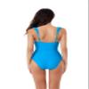 BCA by Rebecca Virtue Kelly Ruffle - Women's One Piece Swimsuit with V-Neck, Waist Tie and Adjustable Back Strap, Bathing Suits for Women, Turquoise, Medium view 2