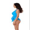 BCA by Rebecca Virtue Kelly Ruffle - Women's One Piece Swimsuit with V-Neck, Waist Tie and Adjustable Back Strap, Bathing Suits for Women, Turquoise, Medium view 4