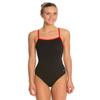 Sporti HydroLast Piped Thin Strap One Piece Swimsuit - Black/Red - 30 view 1
