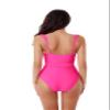 BCA by Rebecca Virtue Kelly Ruffle - Women's One Piece Swimsuit with V-Neck, Waist Tie and Adjustable Back Strap, Bathing Suits for Women, Hot Pink, X-Small view 4