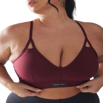 Savage X, Womens, Spotlight Low-Impact Sports Bra, Red Cocoa, 1X