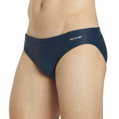 Sporti Solid Swim Euro Brief - Mens Swim Briefs - Athletic Swimsuit Training for Swimmers - Competition Pool Training Briefs for Men - Navy - 30