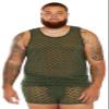 Savage X, Men's Sheer X Sleep Tank, Deep Forest Green, XXL view 4