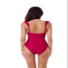BCA by Rebecca Virtue Kelly Ruffle - Women's One Piece Swimsuit with V-Neck, Waist Tie and Adjustable Back Strap, Bathing Suits for Women, Fuchsia, X-Large view 2