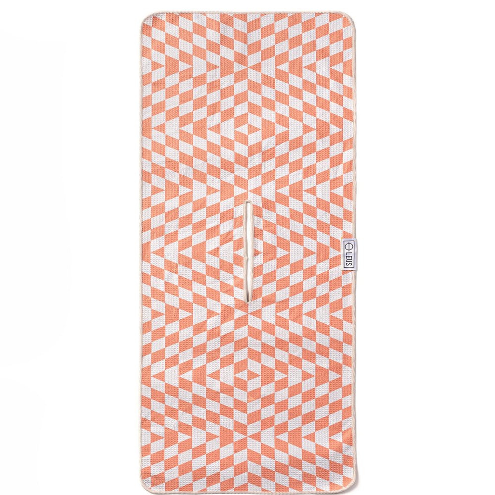 LEUS Golf ECO Towel - Quick Drying, Recycled Material  with Center Slit for Hanging Over Clubs - Terracotta