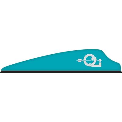 Q2i Fusion X-II Target Archery Vanes - Ultra-Lightweight with Tri-Fusion Vane Adhesion Technology for Archery Arrows Premium Arrow Fletching & Accessories for Archers, 100Pk 2.5" Teal