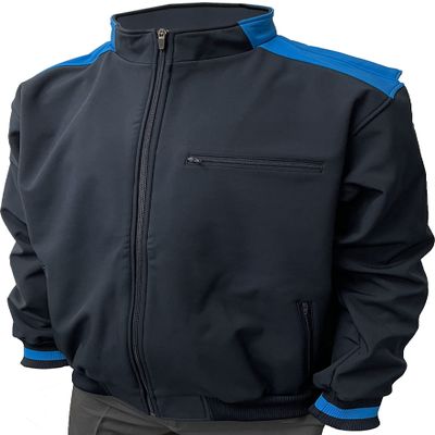 Smitty | BBS-343 | NCAA Softball Style Full Zip Thermal Fleece Umpire Jacket | Navy w/Blue | Collegiate Official's Choice! (Medium)