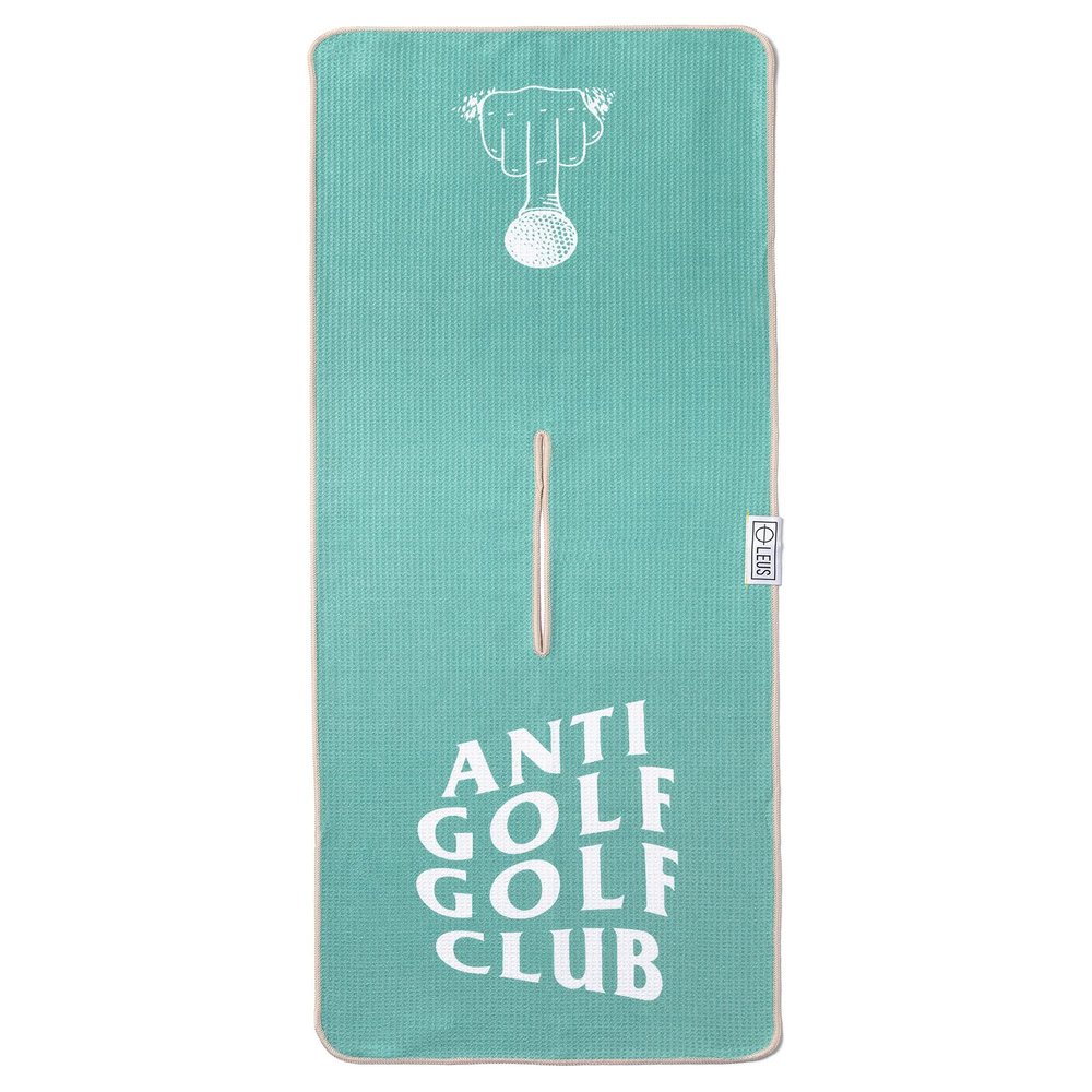 LEUS Golf ECO Towel - Quick Drying, Recycled Material  with Center Slit for Hanging Over Clubs - Anti Golf Golf Club