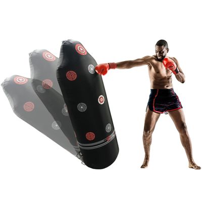 Ground & Pound Heavy Duty Rebound Workout Bag - 69" Tall, Black with Red Targets - 70lbs. for Kickboxing, Punching, Kicking