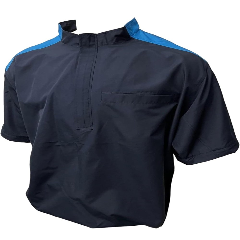 Smitty | BBS-342 | NCAA Softball Lightweight Convertible Umpire Jacket Navy with Bright Blue Collar, Shoulder and Back Accent (2XL)