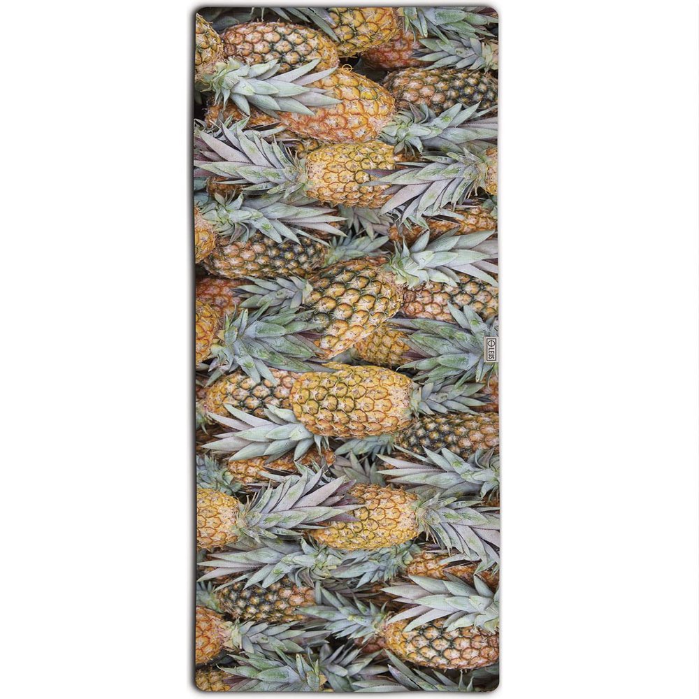 LEUS Yoga ECO Towel - Non-Slip Quick-Drying Recycled Microfiber Towel for Hot Yoga, Pilates, and Fitness - Pineapple Paradise